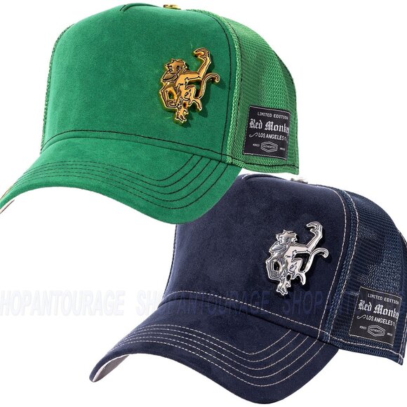 Red Monkey Rich Micro-Suede RM1521 New Limited Unisex Trucker Hat Cap | 2 Colors - Picture 1 of 15